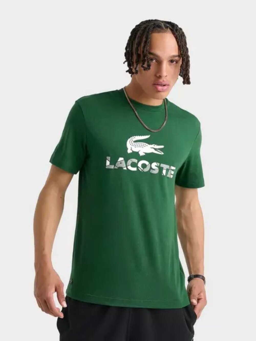 Men's Lacoste Logo Infill T-Shirt - Large Crocodile - Green TH5509